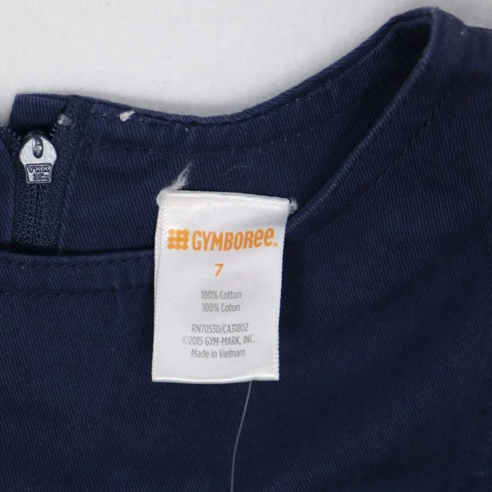 Gymboree Girl's Sleeveless Dress Size 7 A-Line School Preppy Crew Neck Navy Blue